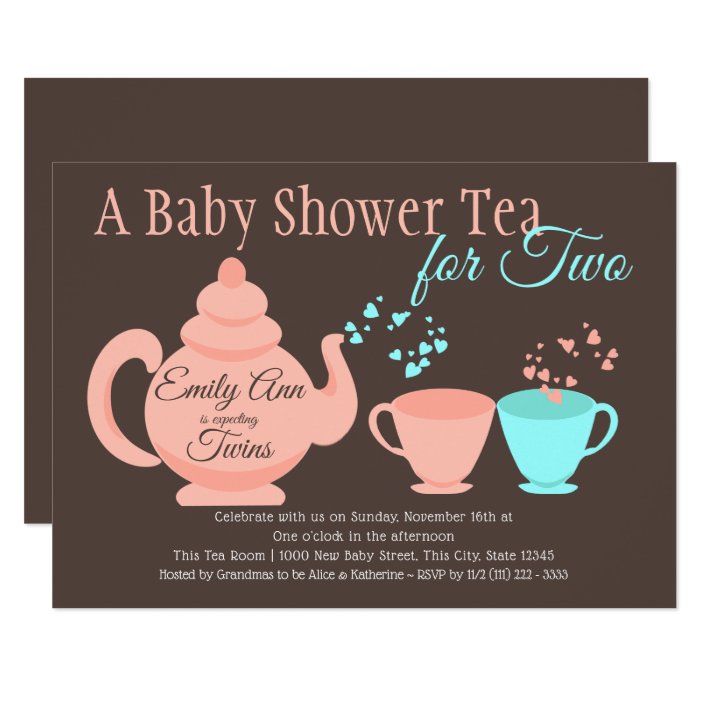 tea for two baby shower invitations