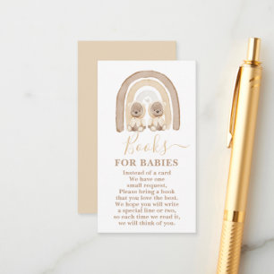 Twins Teddy Bear and Rainbow Books for Babies Card