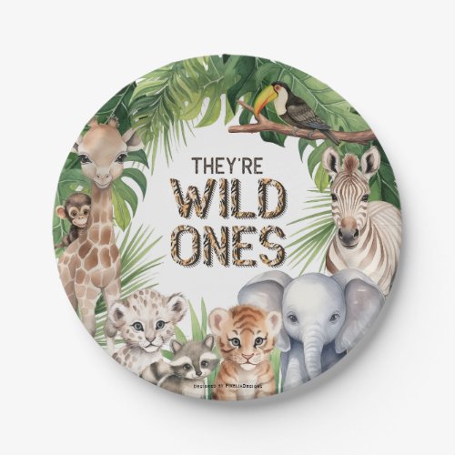 Twins theyre wild one jungle 1st birthday snacks paper plates