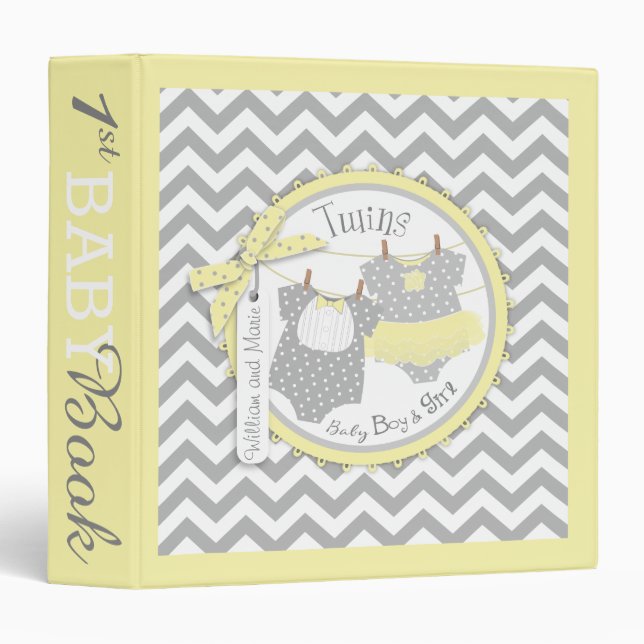 Twins Tie Tutu Memory Book Album Binder (Front/Spine)