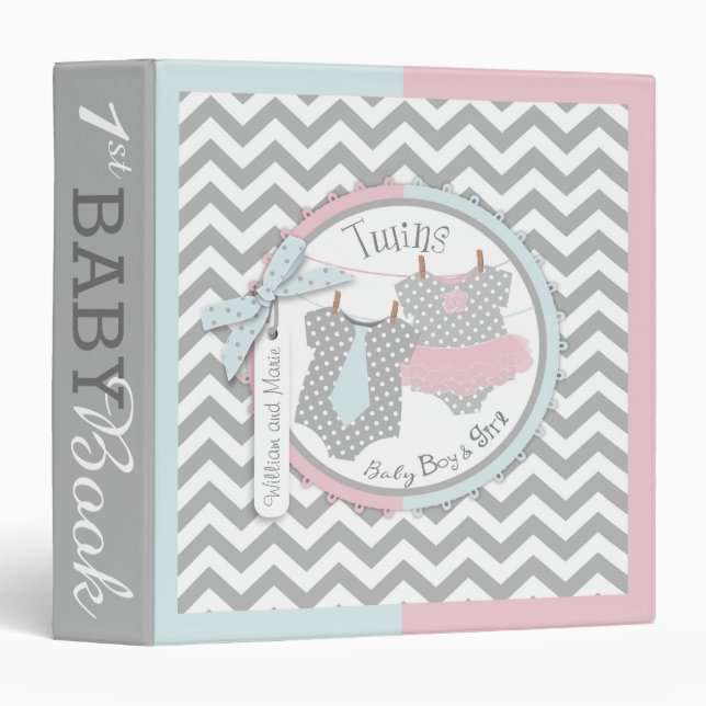 Twins Tie Tutu Memory Book Album Binder (Front/Spine)