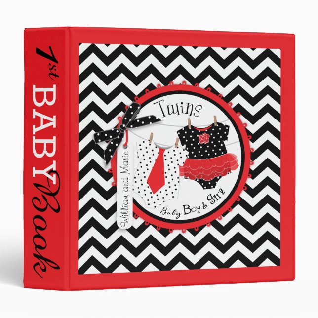 Twins Tie Tutu Memory Book Album Binder (Front/Spine)