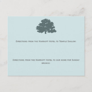 Twins Tree of Life Directions Bar Bat Mitzvah Enclosure Card