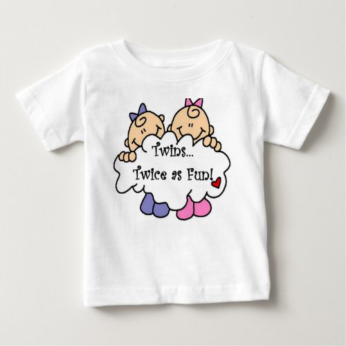 Twins Twice as Fun Baby T_Shirt