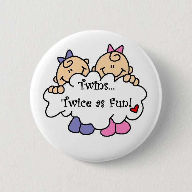 Twins Twice as Fun Button (Front)