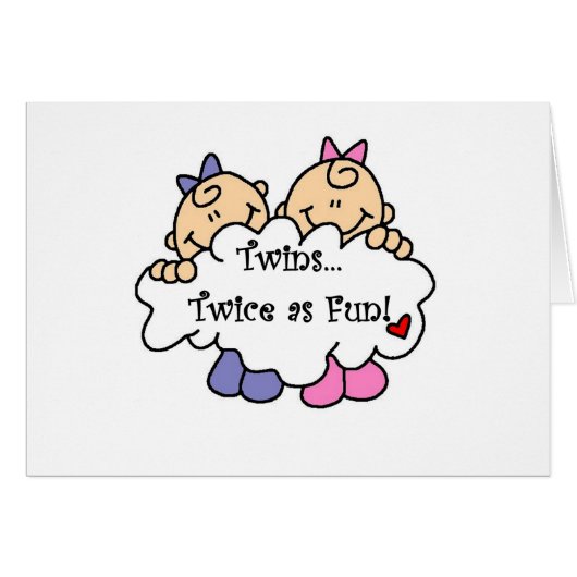 Twins Twice as Fun Cards (Front Horizontal)