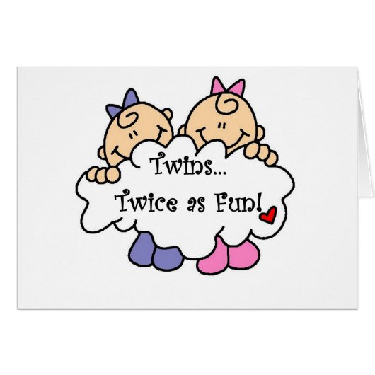 Twins Twice as Fun Cards (Front Horizontal)