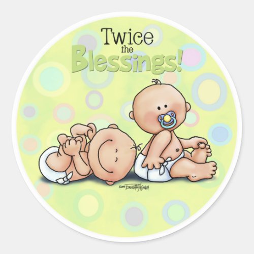 Twins _ Twice the Blessings Classic Round Sticker