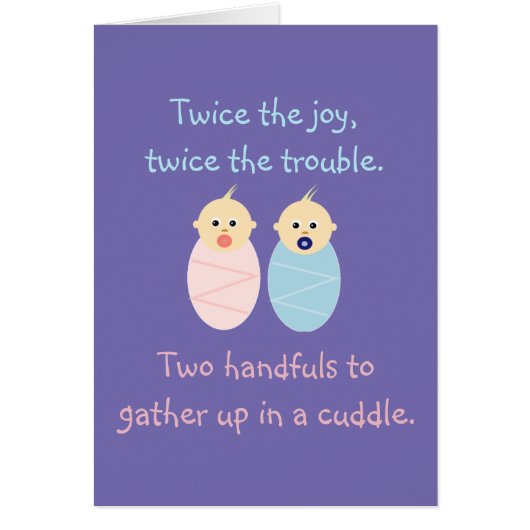 Twins = Twice the Joy Cute Poem (Front)