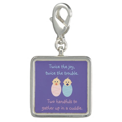 Twins  Twice the Joy Cute Poem Charm