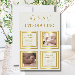 Twins twin newborn photo birth announcement
