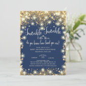 Twins Twinkle Twinkle Little Stars Baby Shower Invitation (Standing Front)