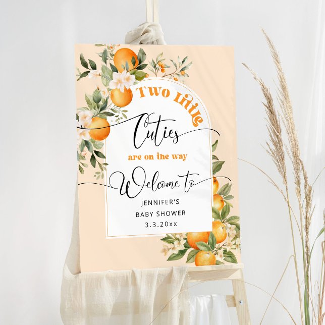 Twins Two little cuties baby shower welcome Foam Board (Creator Uploaded)