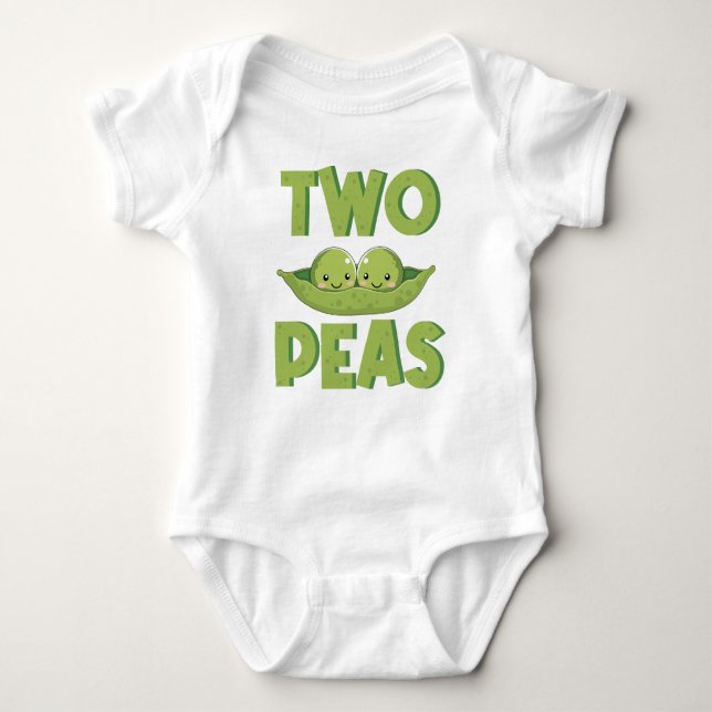 Twins Two Peas In A Pod Baby Bodysuit (Front)