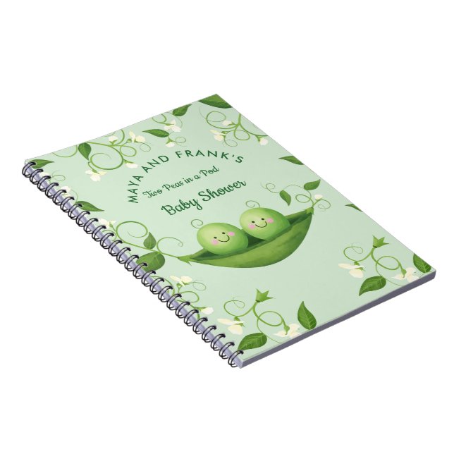 Twins Two Peas in a Pod Baby Shower Notebook (Right Side)