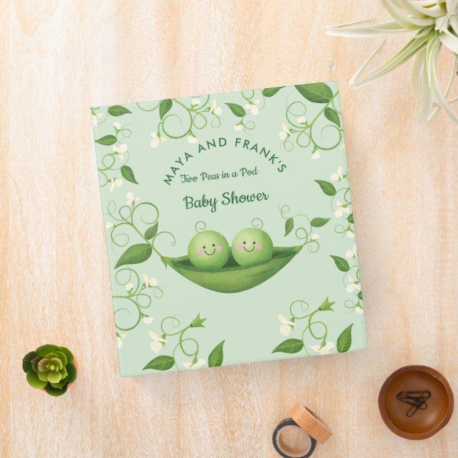 Twins Two Peas in a Pod Baby Shower Photo Binder (In Situ)
