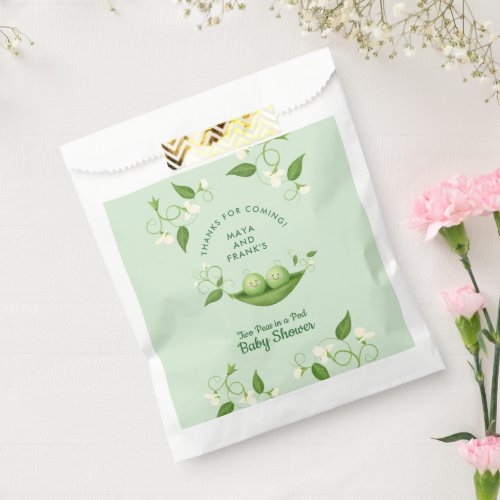 Twins Two Peas in a Pod Gender Neutral  Favor Bag