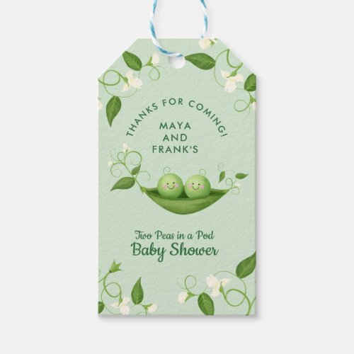 Twins Two Peas in a Pod Gender Neutral Gift Tag