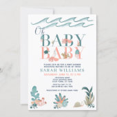 Twins Under the Sea Watercolor Oh Baby Baby Shower Invitation (Front)