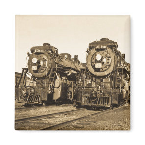 Twins Vintage Locomotive Train Engines Magnet