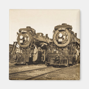 Twins Vintage Locomotive Train Engines Magnet