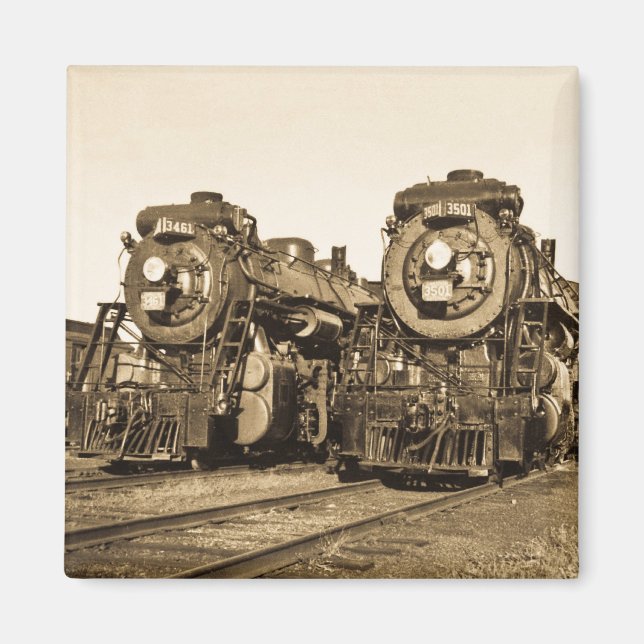 Twins Vintage Locomotive Train Engines Magnet (Front)