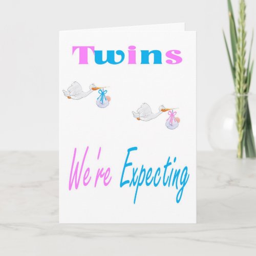 Twins Were Expecting Announcement Card