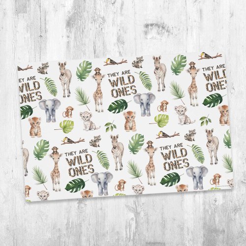 Twins Wild One Safari Animals Themed 1st birthday Placemat