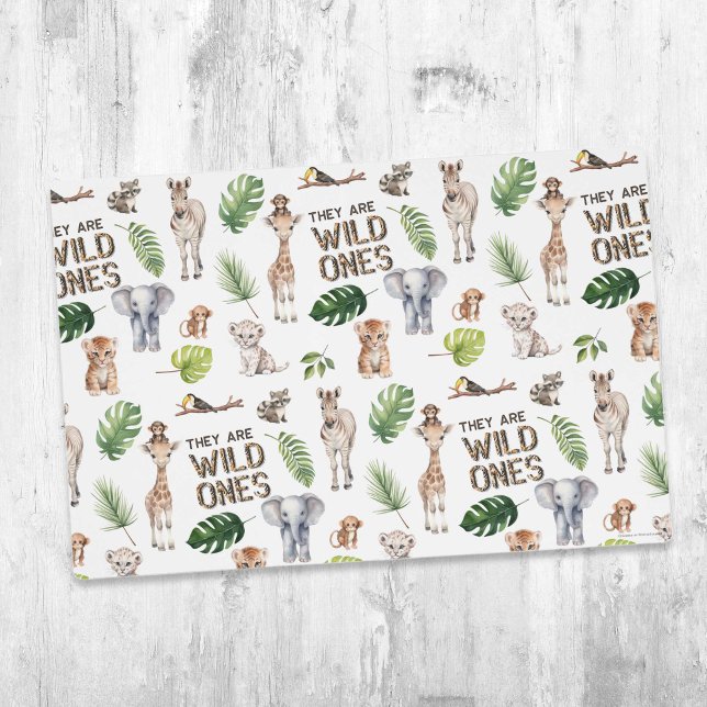 Twins Wild One Safari Animals Themed 1st birthday Placemat (Creator Uploaded)