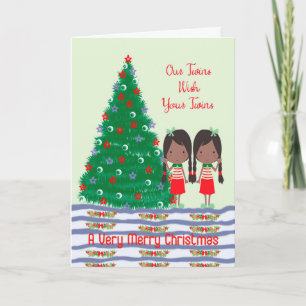 Twins Wishing Twins a Merry Christmas Card
