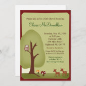 TWINS Woodland Forest  5x7 Baby Shower Invitation (Front/Back)