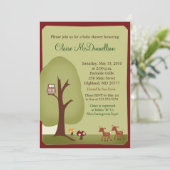 TWINS Woodland Forest  5x7 Baby Shower Invitation (Standing Front)