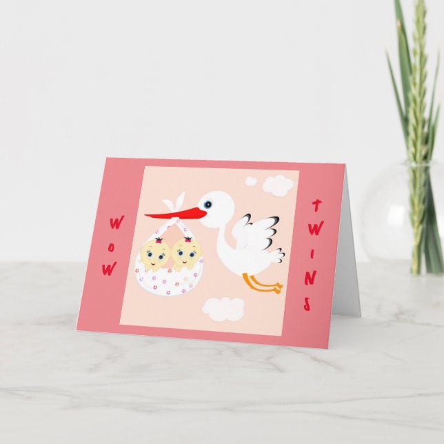 TWINS WOW! DOUBLE THE FUN AND SURPRISES TOO CARD (Front)