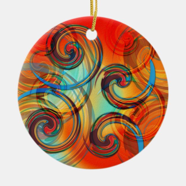 Twirl Ceramic Ornament (Front)