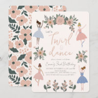 Twirl & Dance Ballerina Floral Girl Birthday