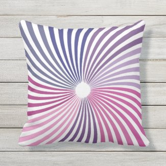 Twirl Geometrical Abstract Pink Purple  Outdoor Pillow