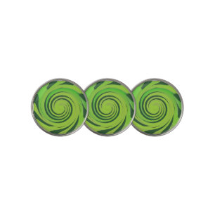 Twirl Me Green Pattern Golf Ball Marker