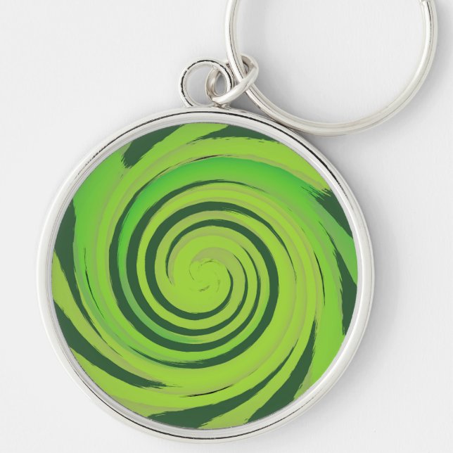 Twirl Me Green Pattern Keychain (Front)