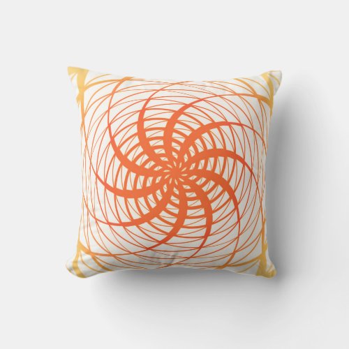 Twirl Orange Throw Pillow