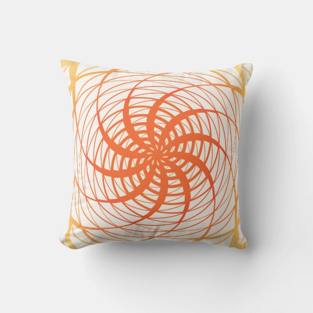 Twirl Orange Throw Pillow (Front)
