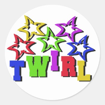 Twirl Stars Classic Round Sticker by tshirtmeshirt at Zazzle