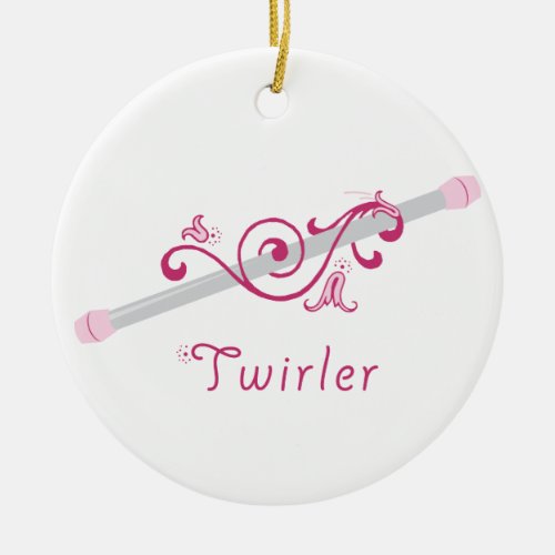 Twirler Baton Ceramic Ornament