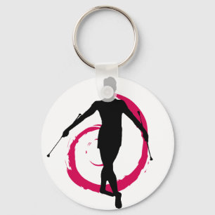 TWIRLER SWIRL PINK/BLACK KEYCHAIN