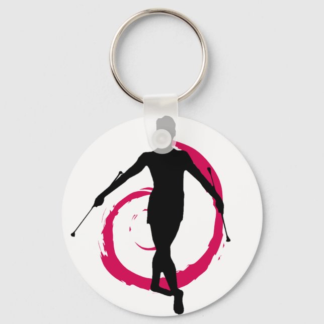 TWIRLER SWIRL PINK/BLACK KEYCHAIN (Front)
