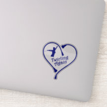 Twirling Again Blue Clear 4X4 Decal