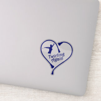 Twirling Again Blue Clear 4X4 Decal