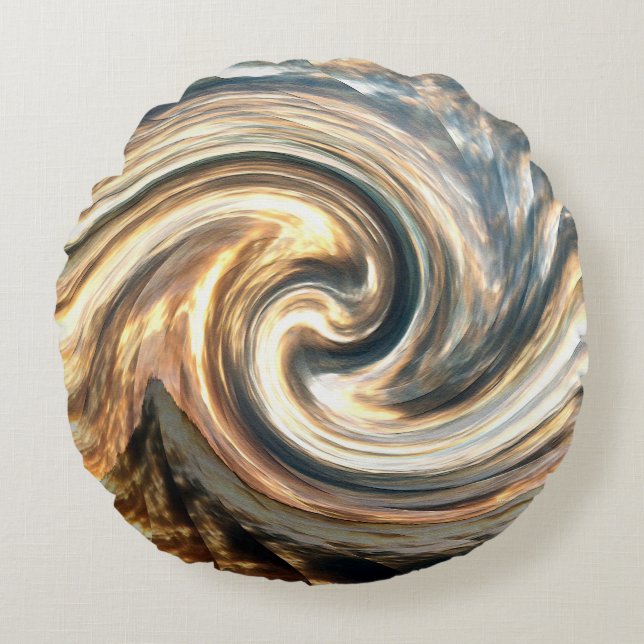 Twirling clouds..... round pillow (Front)