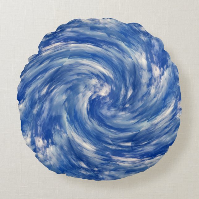Twirling clouds...... round pillow (Front)