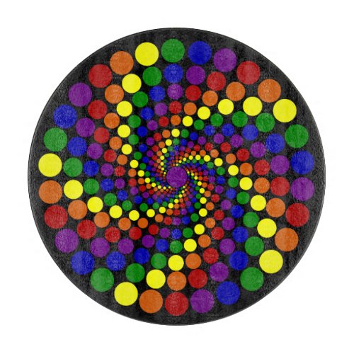 Twirling Color Wheel on Black Cutting Board