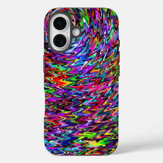 Twirling Colors Zigzag Pattern iPhone 16 Case